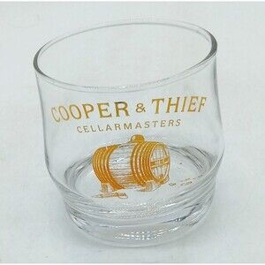Cooper & Thief Cellarmasters Whiskey Glass Gold Barrel Rocks Glass Bourbon